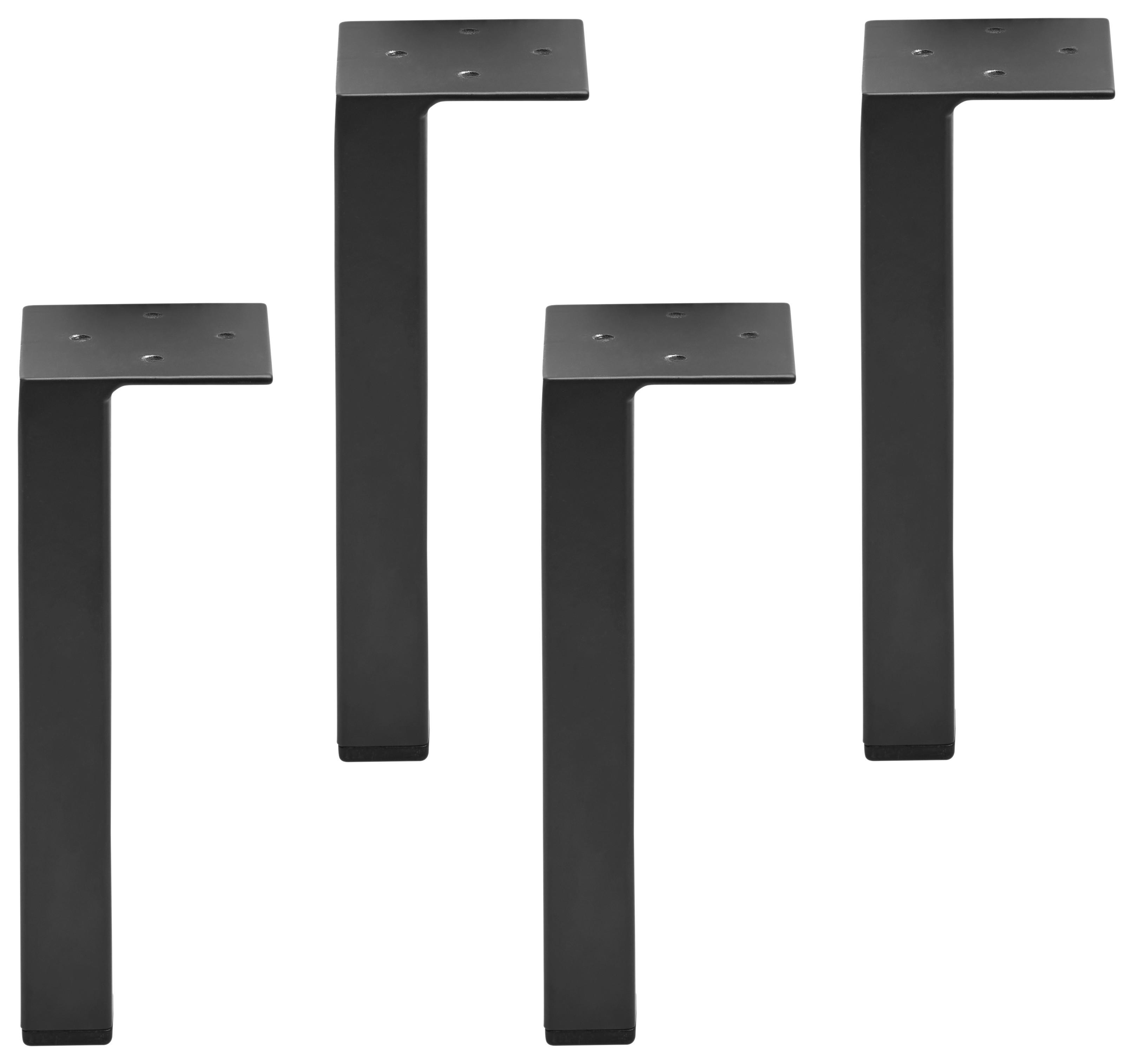 Fußset in Grau/Schwarz, 4-teilig - Schwarz/Grau, MODERN (11/15/11cm) - Based