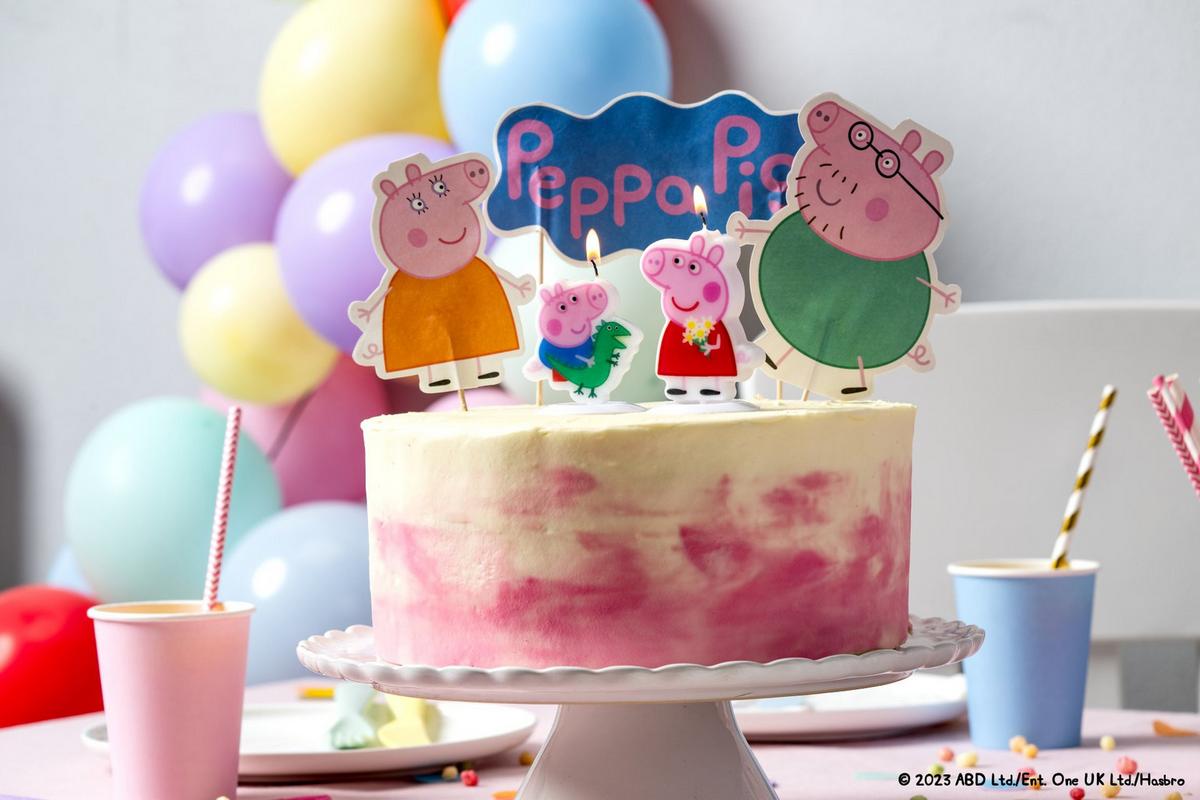 Rojstnodnevne Svečke, 2 V Setu, Pujsa Pepa - večbarvno, Trend, parafin (1/12/17cm) - Dr.Oetker