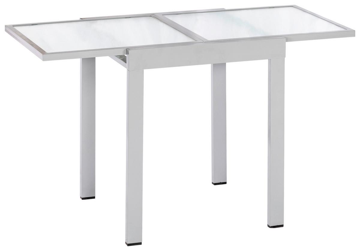 Raztegljiva Vrtna Miza Ambia, Steklo, Aluminij, 64-130x65 - srebrne barve, Konvencionalno, kovina/steklo (65/130/65/75cm) - Gardenson