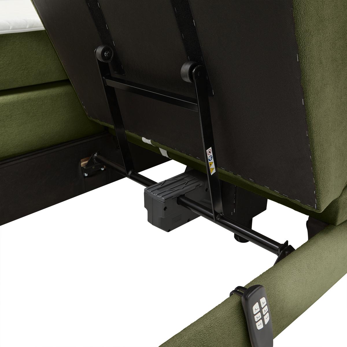 Boxspringbett Dixon Olivgrün - Schwarz/Olivgrün, Konventionell, Holz/Holzwerkstoff (180/200cm) - Premium Living