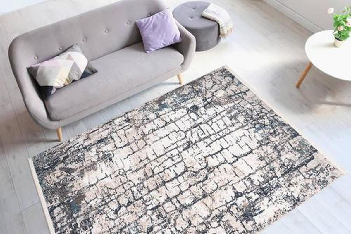 Vintage-teppich Akropolis - Blau/Grau, Design, Textil (160/230cm) - Kayoom