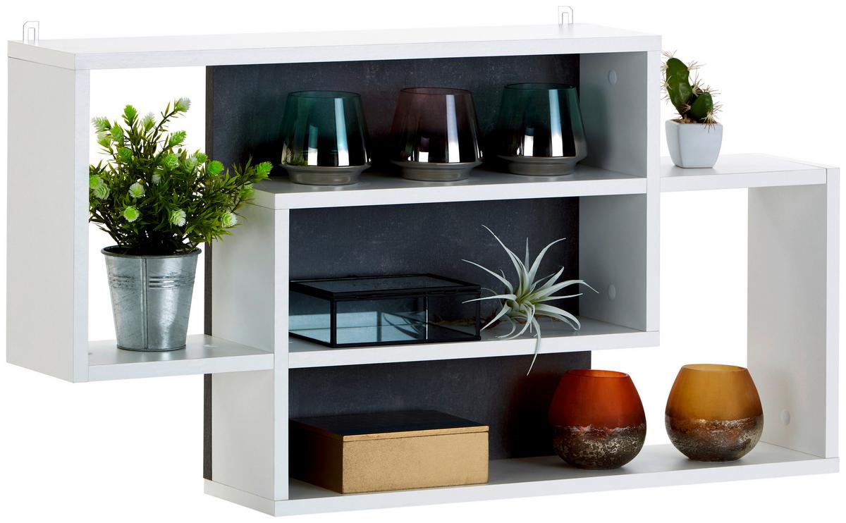 Zidna Polica Dream - bijela/tamno siva, Moderno, drvni materijal (90/48/16cm) - Modern Living