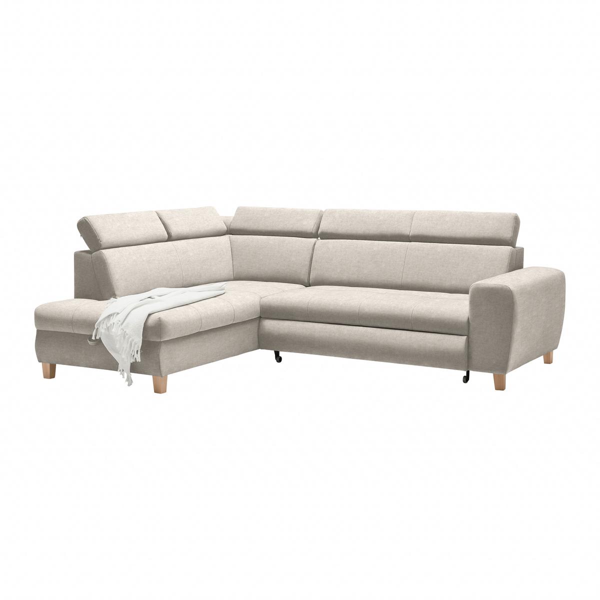 Ecksofa Lugo Greige - Greige, MODERN, Holz/Kunststoff (205/98/266cm) - Mömax