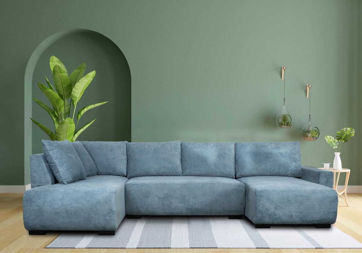 Canapea modulara VERONICE - albastru, Trend, textil (171/313/141cm)