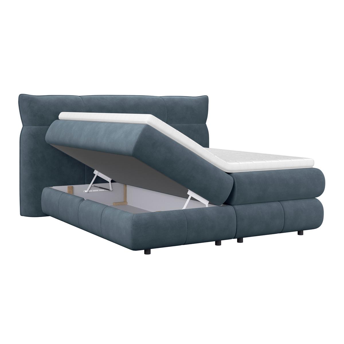 Boxspring Krevet Carmelo - zelena/crna, Trendi, tekstil/plastika (160/200cm) - Premium Living
