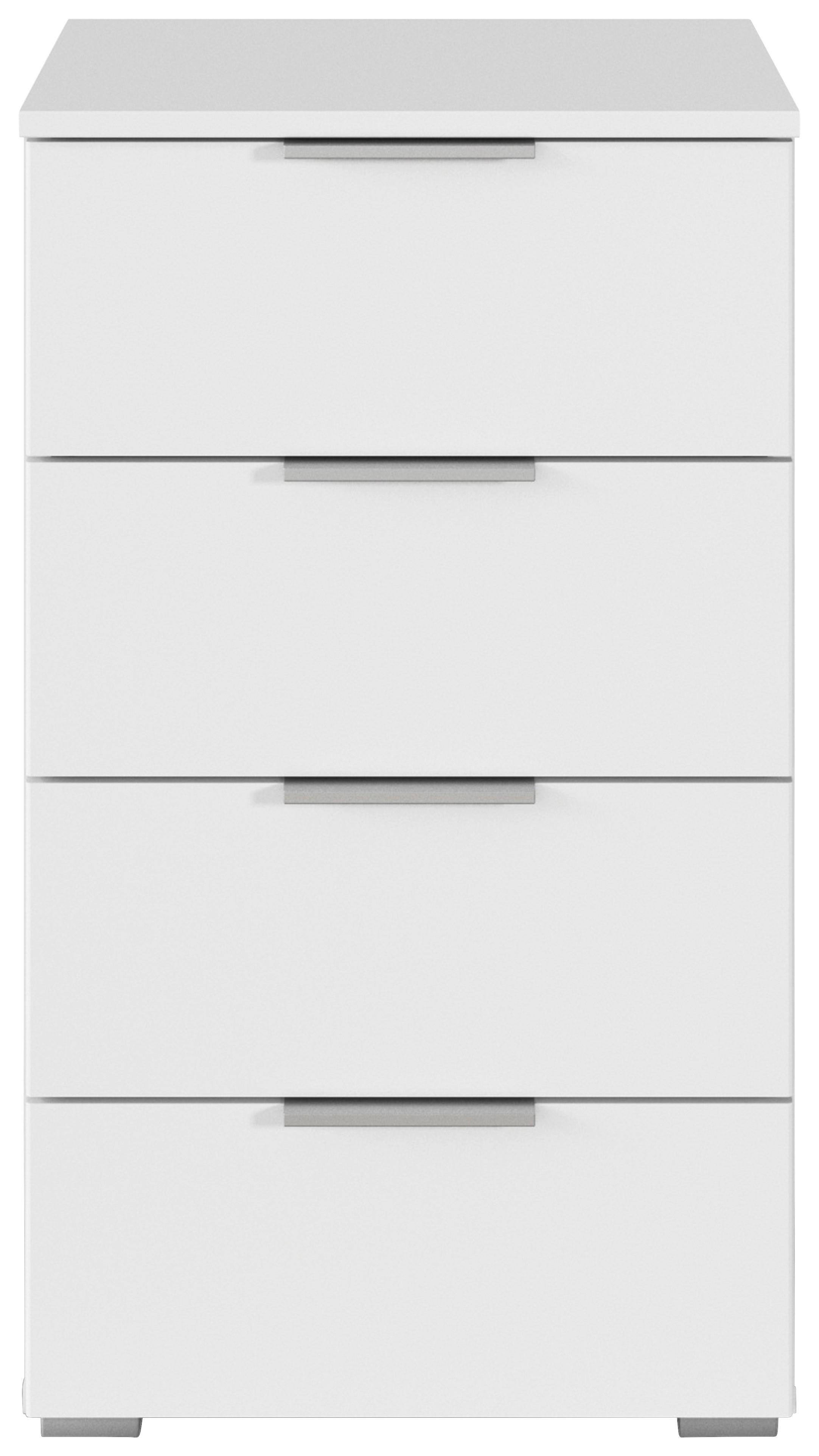 Nachtkästchen Mars 4L Weiß - Alufarben/Weiß, KONVENTIONELL, Holzwerkstoff/Kunststoff (47/81/42cm) - Mömax