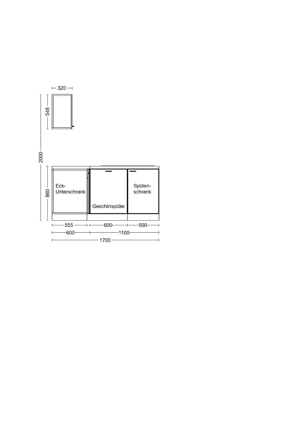 Eckküche Avila Eichefarben/Magnolie - Eichefarben/Magnolie, MODERN, Holzwerkstoff/Metall (280/170cm) - FlexWell