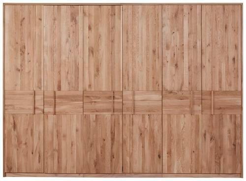 GARDEROB MED GÅNGJÄRNSDÖRRAR VERO - ekfärgad, Klassisk, trämaterial/trä (306/223/63cm) - ecoTree