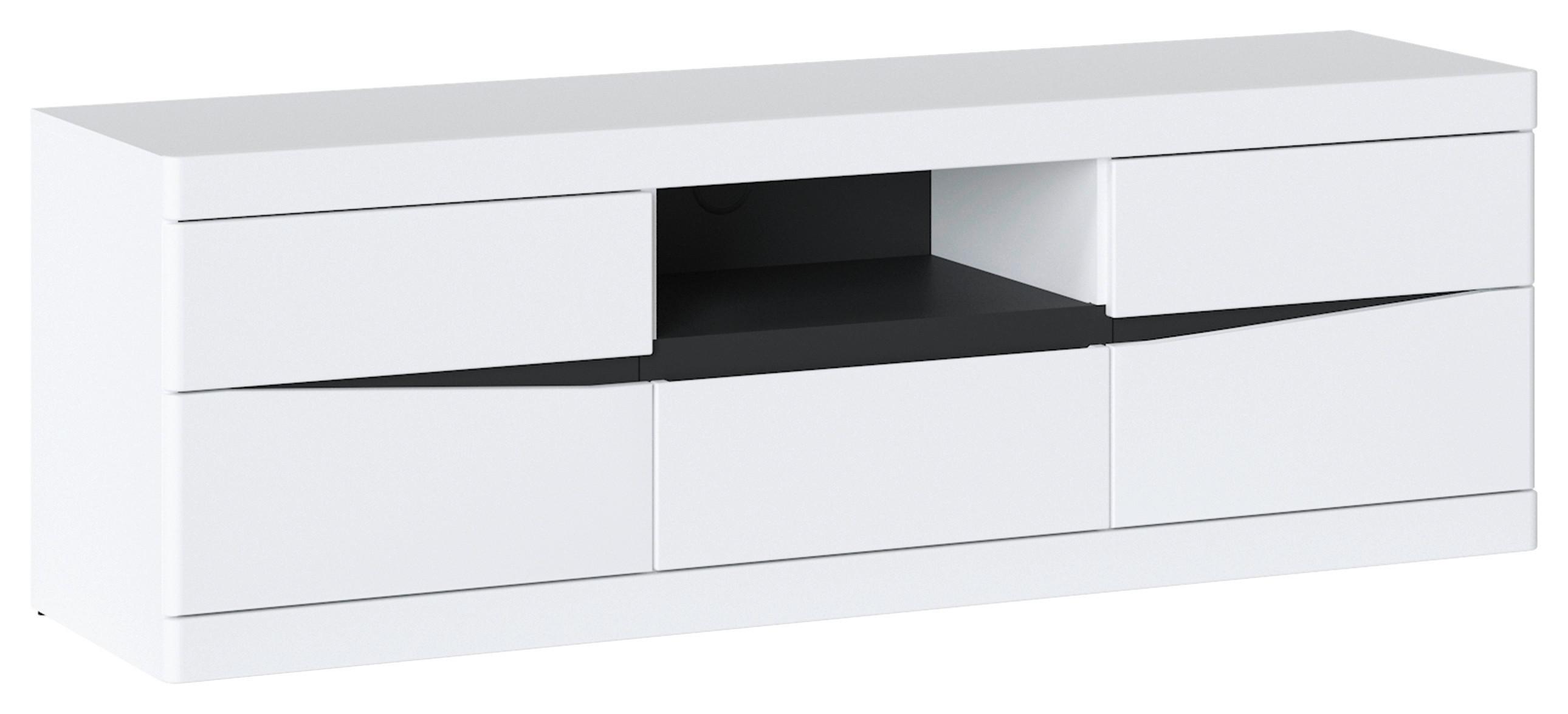 Comodă TV TURINO NEO - alb/grafit, Trend, material pe bază de lemn (150/49,8/39,9cm) - Modern Living