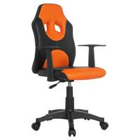 Mladinski Vrtljivi Stol Kid Racer Al, Črna, Oranžna - črna/oranžna, Basics, umetna masa (54/90-100/48cm) - MID.YOU