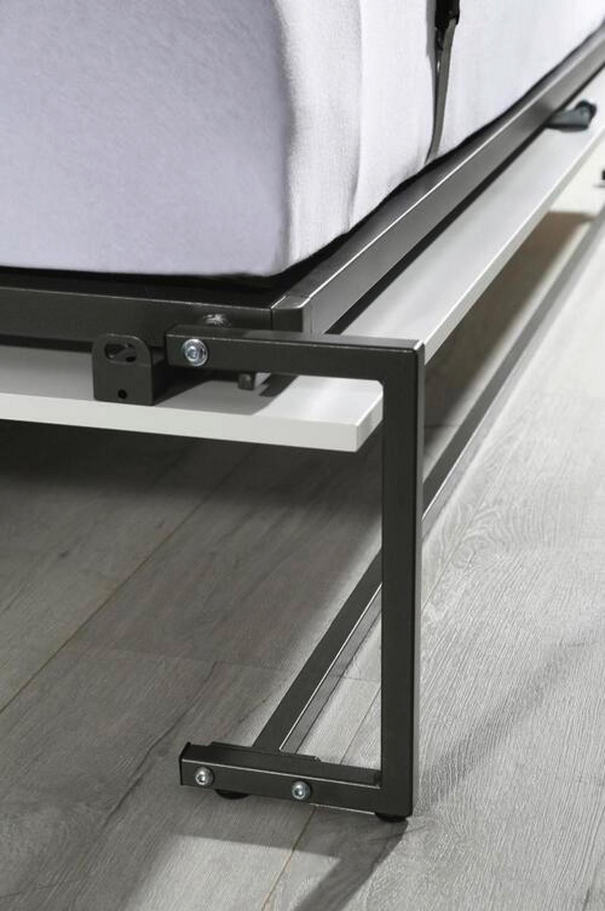 Klappbett Albero ca. 90x200 cm Grau/Weiß - Dunkelgrau/Alufarben, Design, Holz/Holzwerkstoff (90/200cm) - Rauch Möbel