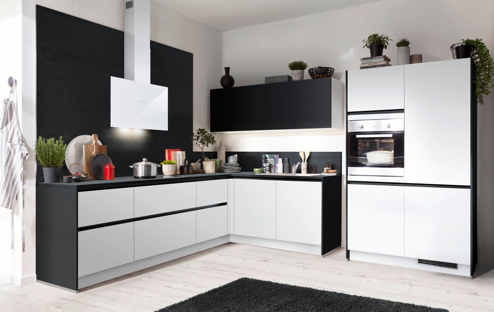 Kuhinja Moon - bijela/crna, Modern, drvni materijal - Express