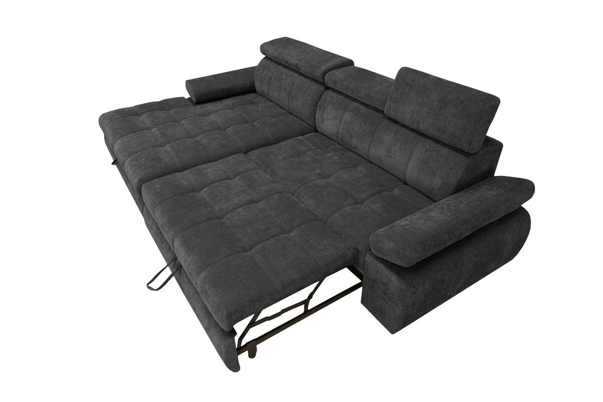 Kutna Garnitura Vegas - crna, Design, drvo/tekstil (173/294cm) - Modern Living