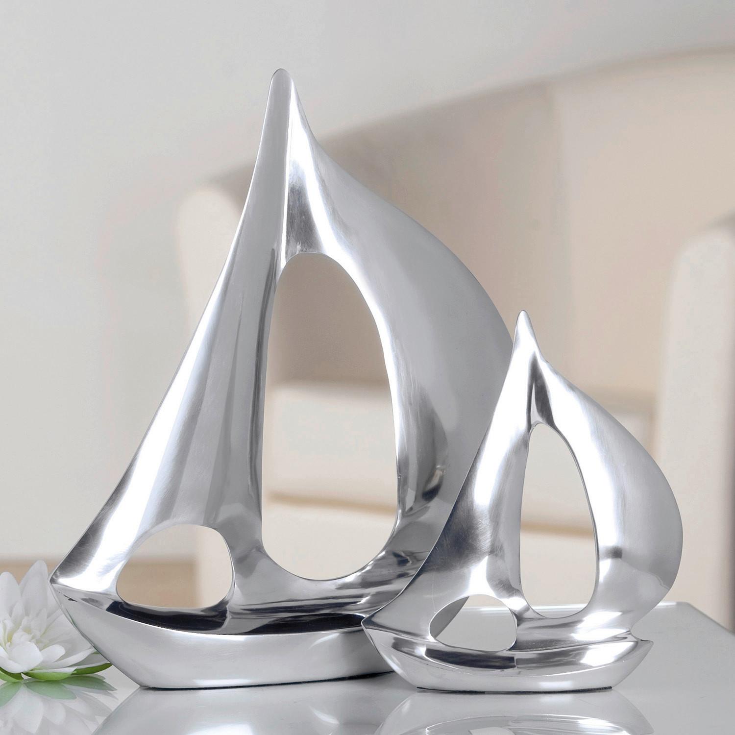 Dekoschiff Silberfarben - Silberfarben, Basics, Metall (30/35/7cm)
