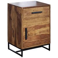 Majhna Nočna Omarica Wohnling, Masiven Les - črna/barve indijskega rožnega lesa, Design, kovina/les (45/65/35cm) - MID.YOU