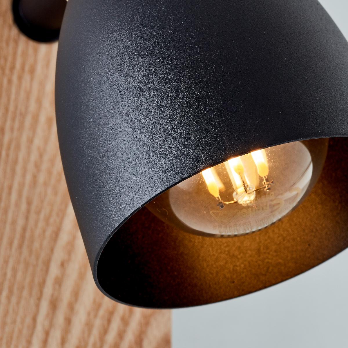 Strahler Daintree Schwarz/Natur max. 28 Watt - Schwarz/Naturfarben, Basics, Holz/Metall (14/7cm) - Brilliant
