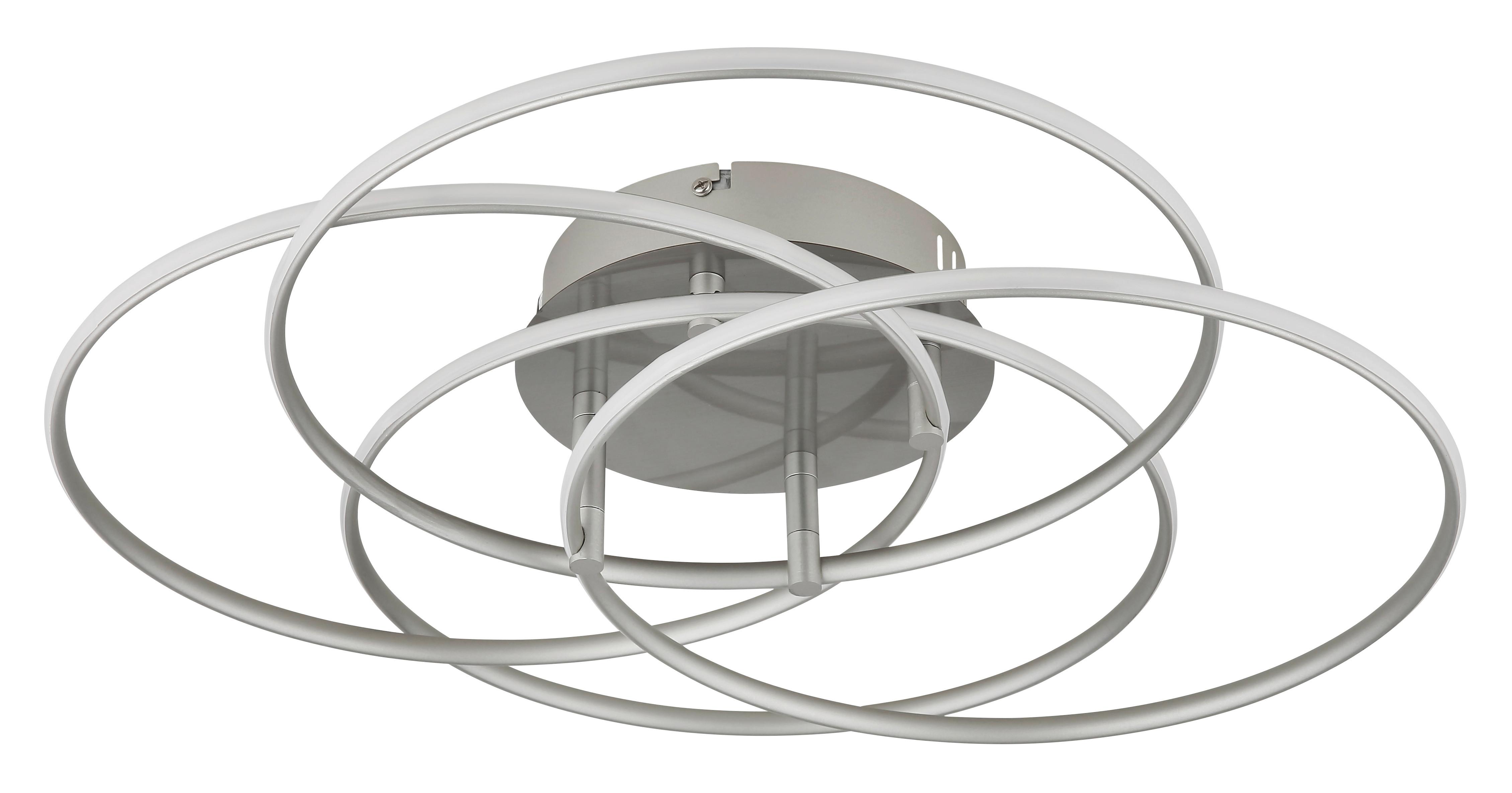 Led-deckenleuchte 67355-55n Kombos - Weiss/Nickelfarben, Design, Kunststoff/Metall (51,5/11,4cm) - Globo