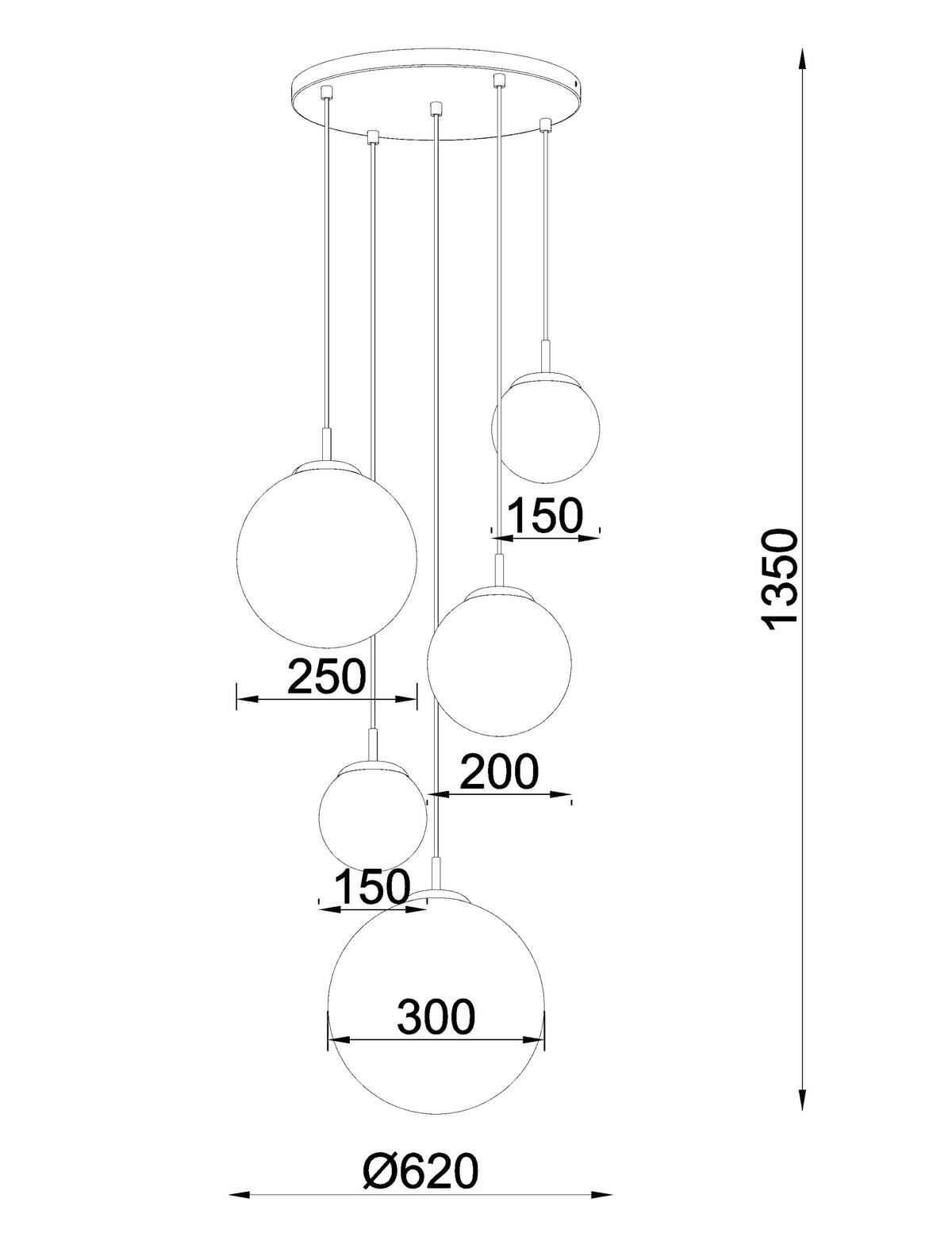 LAMPA WISZĄCA PEARL - kolor bursztynowy, Trend, metal/szkło (62/135cm) - Novel