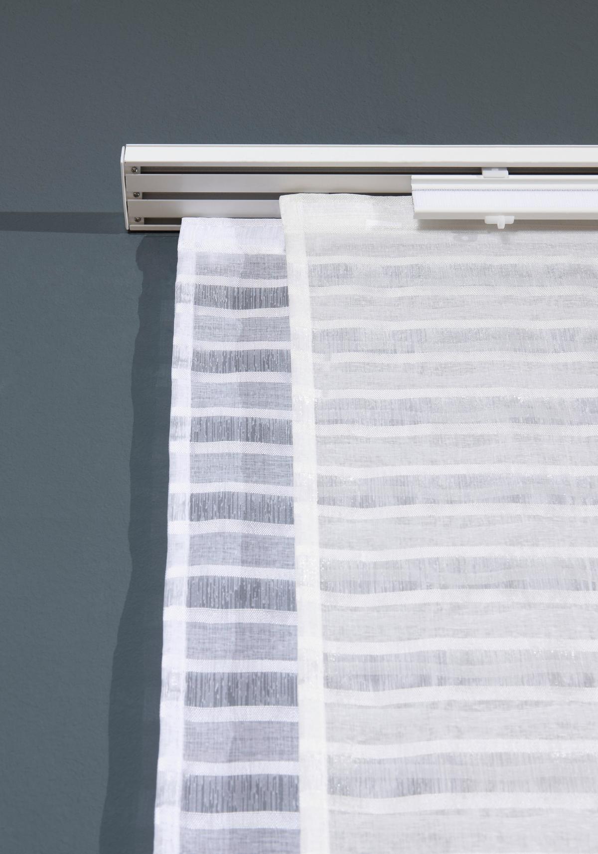 SZYNA DO ZASŁON PANELOWYCH 90000-005 3-CZĘŚCIOWY  ZESTAW - biały, Design, metal (160cm) - Homeware