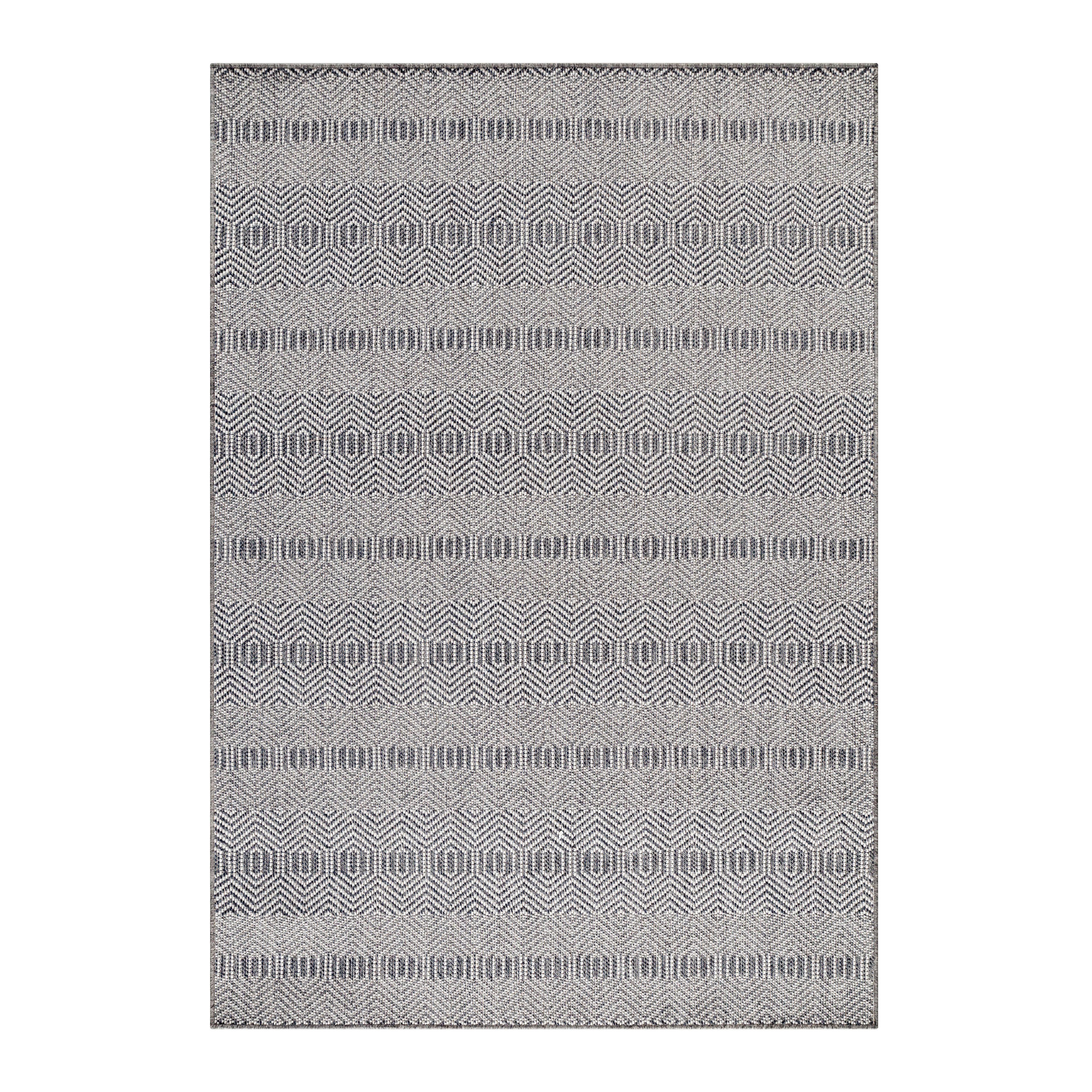 Flachwebeteppich Aruba Grau ca. 120x170cm - Grau, Design, Textil (120/170cm) - Novel