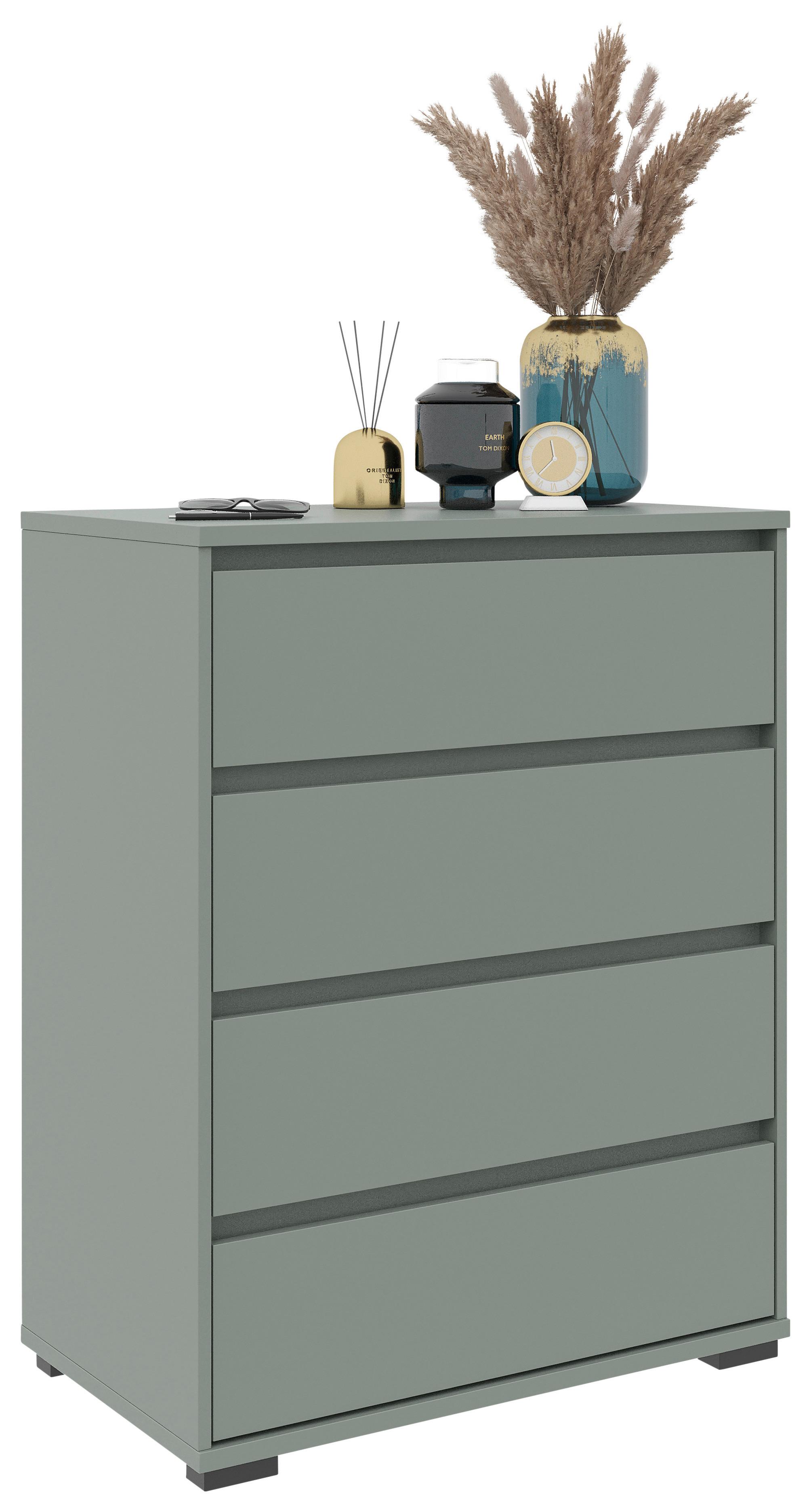 KOMODA LINE - zielony/antracytowy, Design, materiał drewnopochodny/tworzywo sztuczne (80/103/48cm) - Carryhome