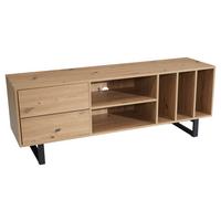 Nizka Omarica Wl6.813 - črna/barve hrasta, Design, kovina/leseni material (150/55/40cm) - Livetastic