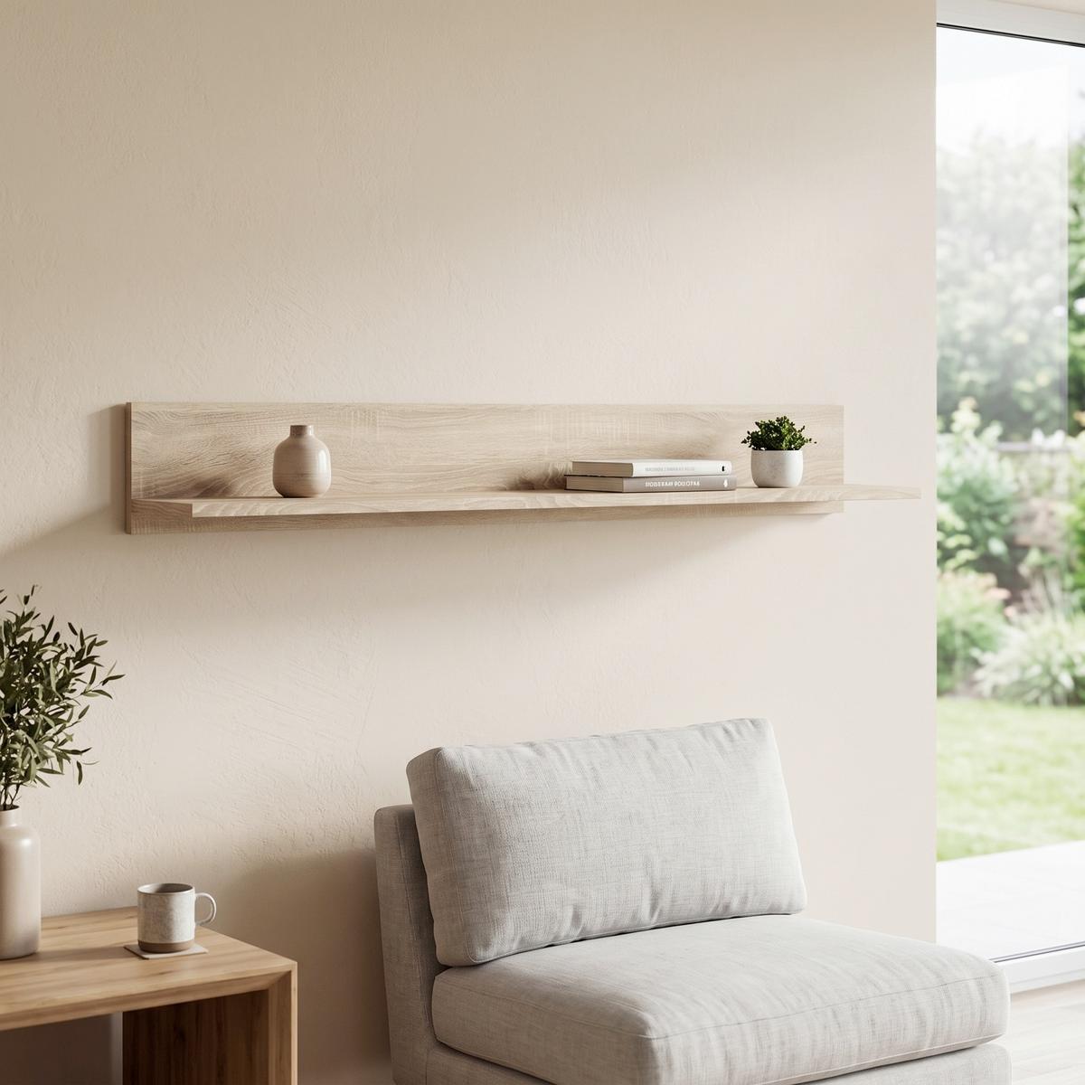 Zidna Polica Lorenzo - sonoma hrast, pločasti materijal (130,2/17/20,4cm) - Modern Living