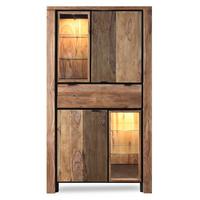 WITRYNA BANDUNG - kolor naturalny/czarny, Modern, metal/drewno (100/180/40cm) - Livetastic