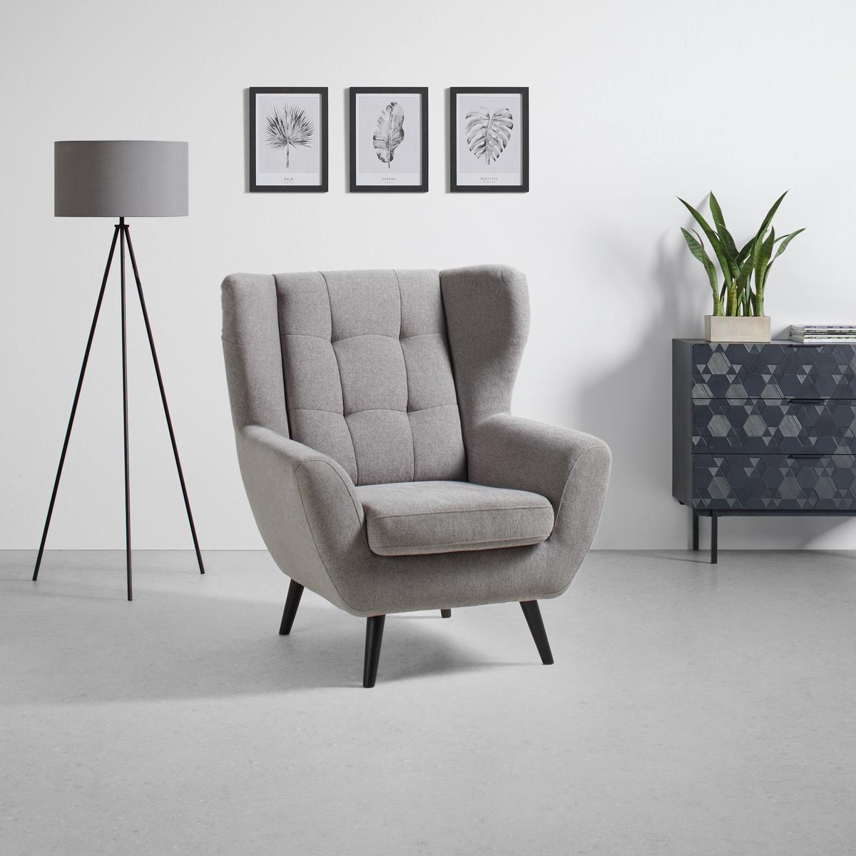 Sessel in Grau/Dunkelgrau - Dunkelgrau/Schwarz, MODERN, Holz/Holzwerkstoff (91/102/90cm) - Mömax