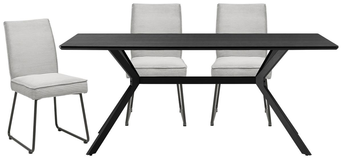Esstisch Aragon Schwarz ca. 180x90x75cm - Schwarz, MODERN, Holzwerkstoff/Kunststoff (180/75/90cm) - Mömax