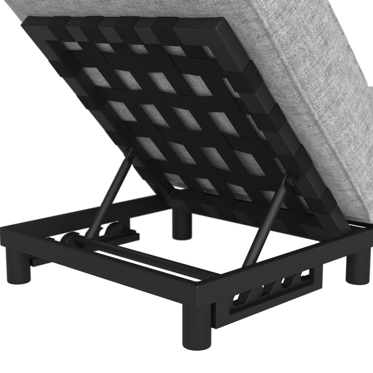 LEŻAK OGRODOWY MARINA - jasnoszary, Modern, metal/tkanina (195/90/42cm) - Bessagi Garden