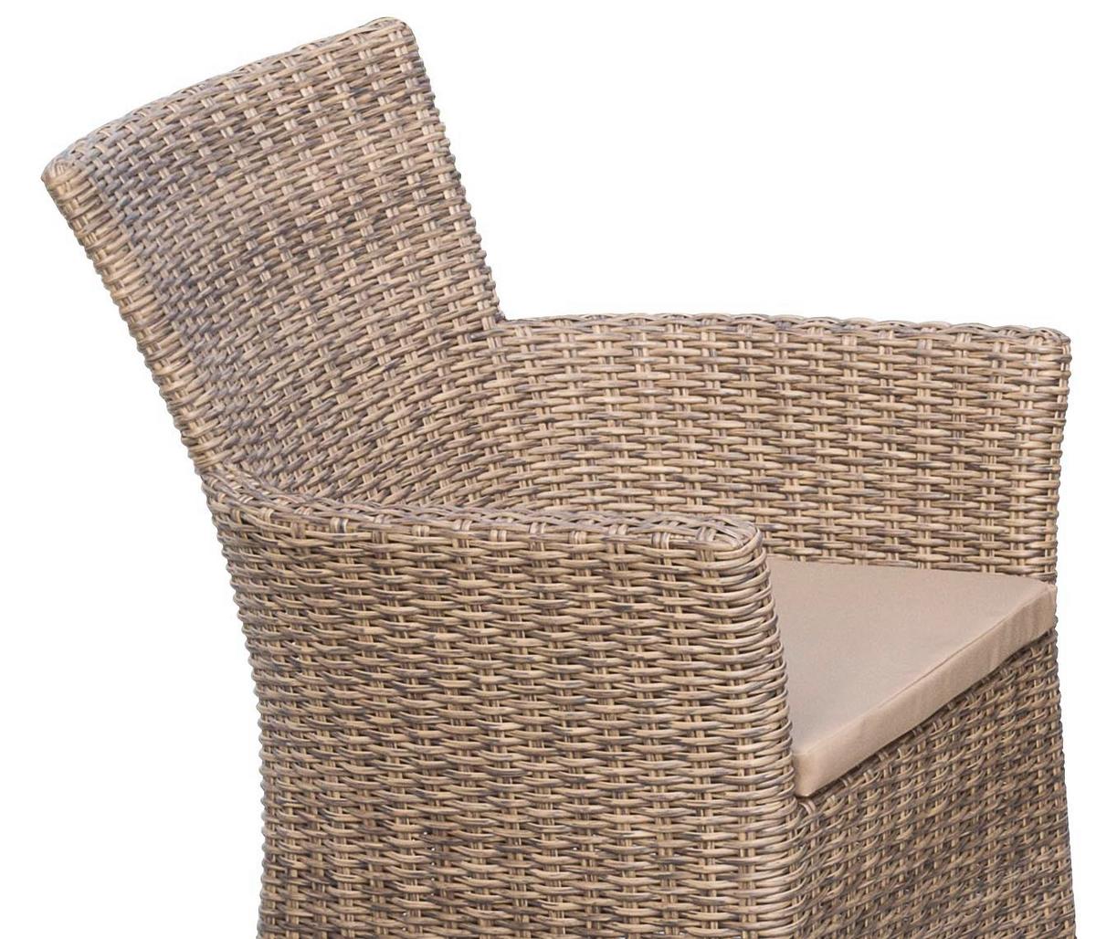 Gartengarnitur Toskana 7tlg. Holz/Kunststoffgeflecht - Braun/Naturfarben, ROMANTIK / LANDHAUS, Holz/Kunststoff - Gardenson