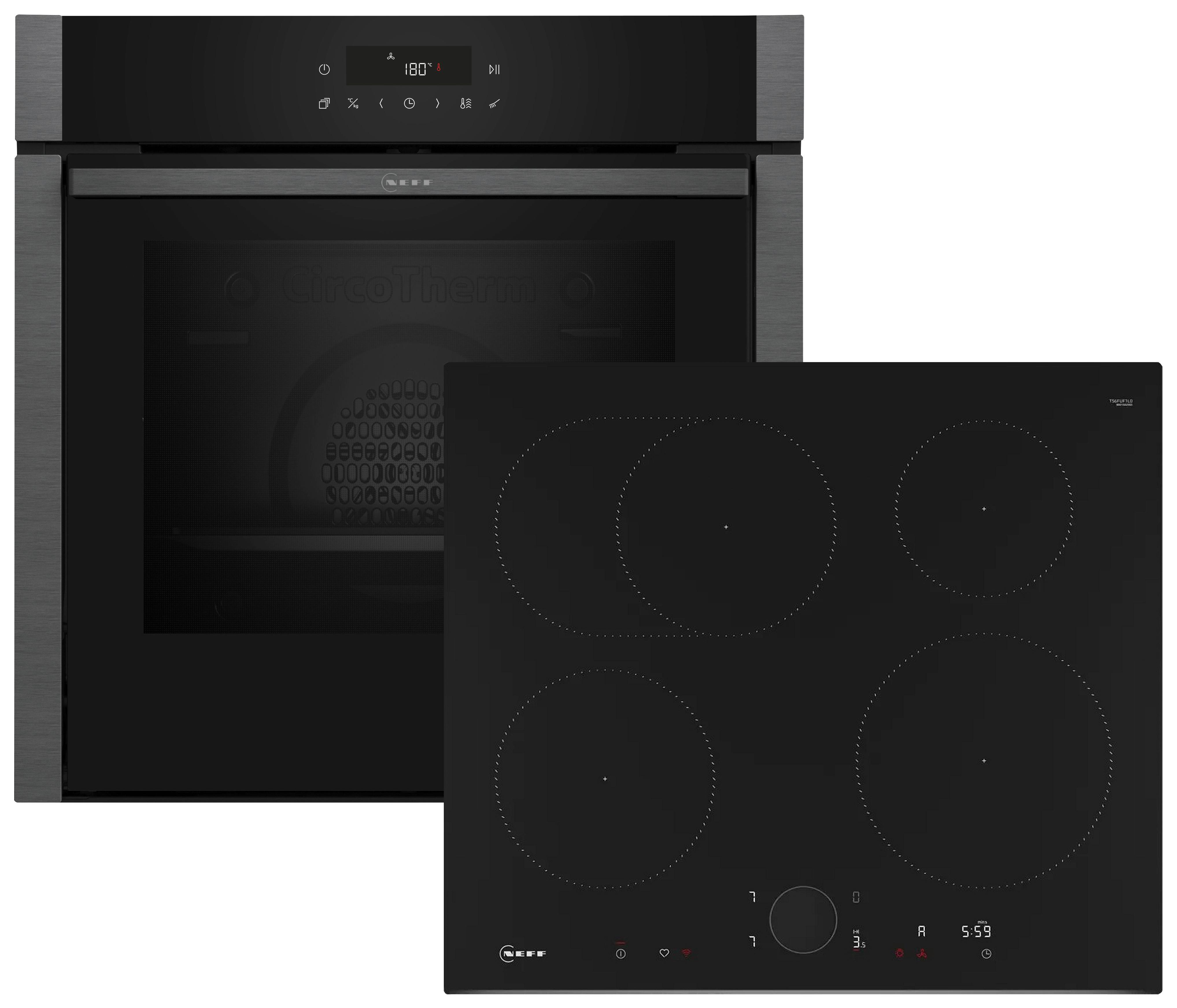 Backofenset 3MIOSH60IT Graphitfarben - Graphitfarben, MODERN, Glas/Metall (59,4/59,5/54,8cm) - Neff