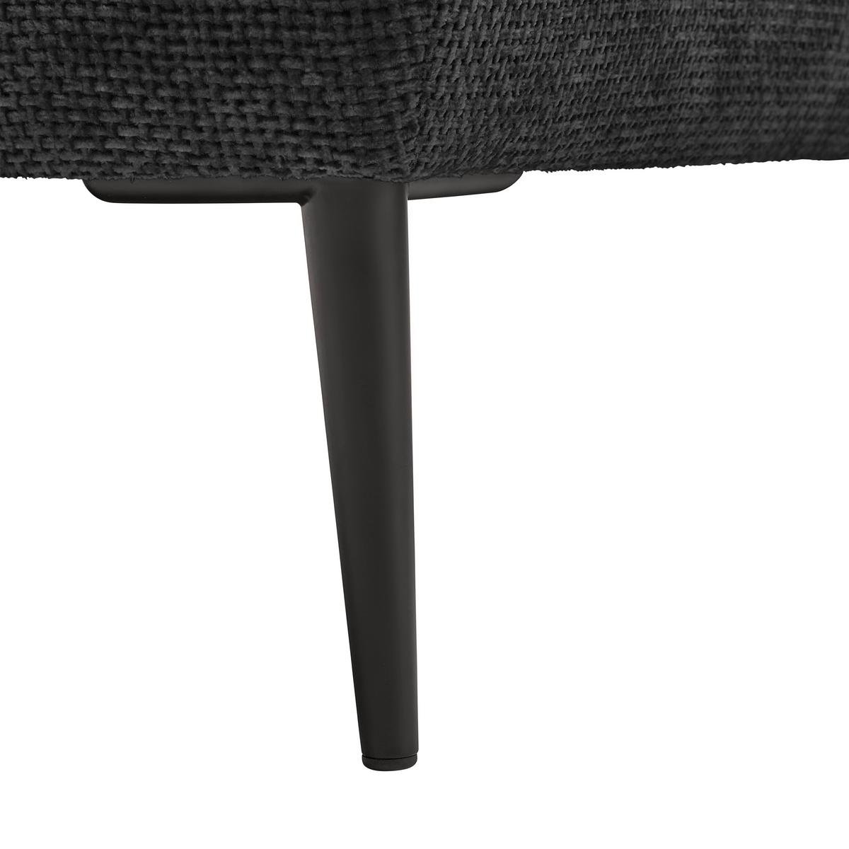 Ecksofa Custom Schwarz - Schwarz, MODERN, Textil/Metall (164/85/255cm) - Mömax