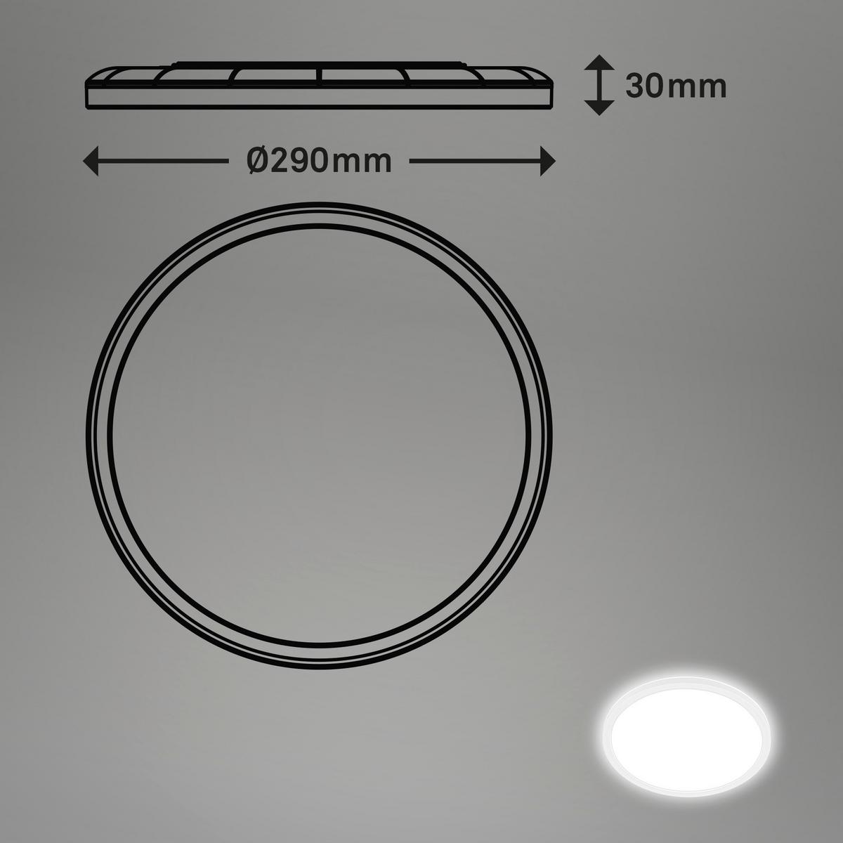 ŁAZIENKOWA LAMPA SUFITOWA LED 7525416 MOVE - biały, Basics, tworzywo sztuczne (29/3cm) - Briloner