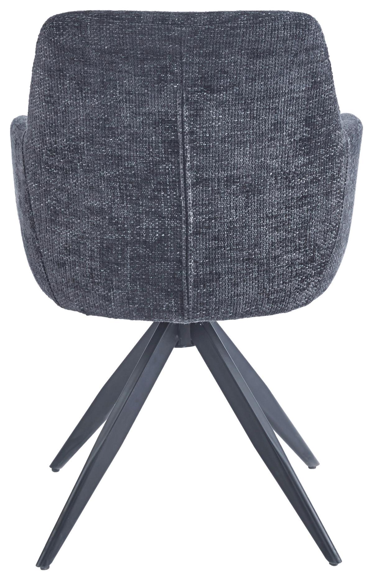 Armlehnstuhl Mavie in Dunkelgrau - noir/gris foncé, Modern, métal/textile (60/88/62cm) - Mömax