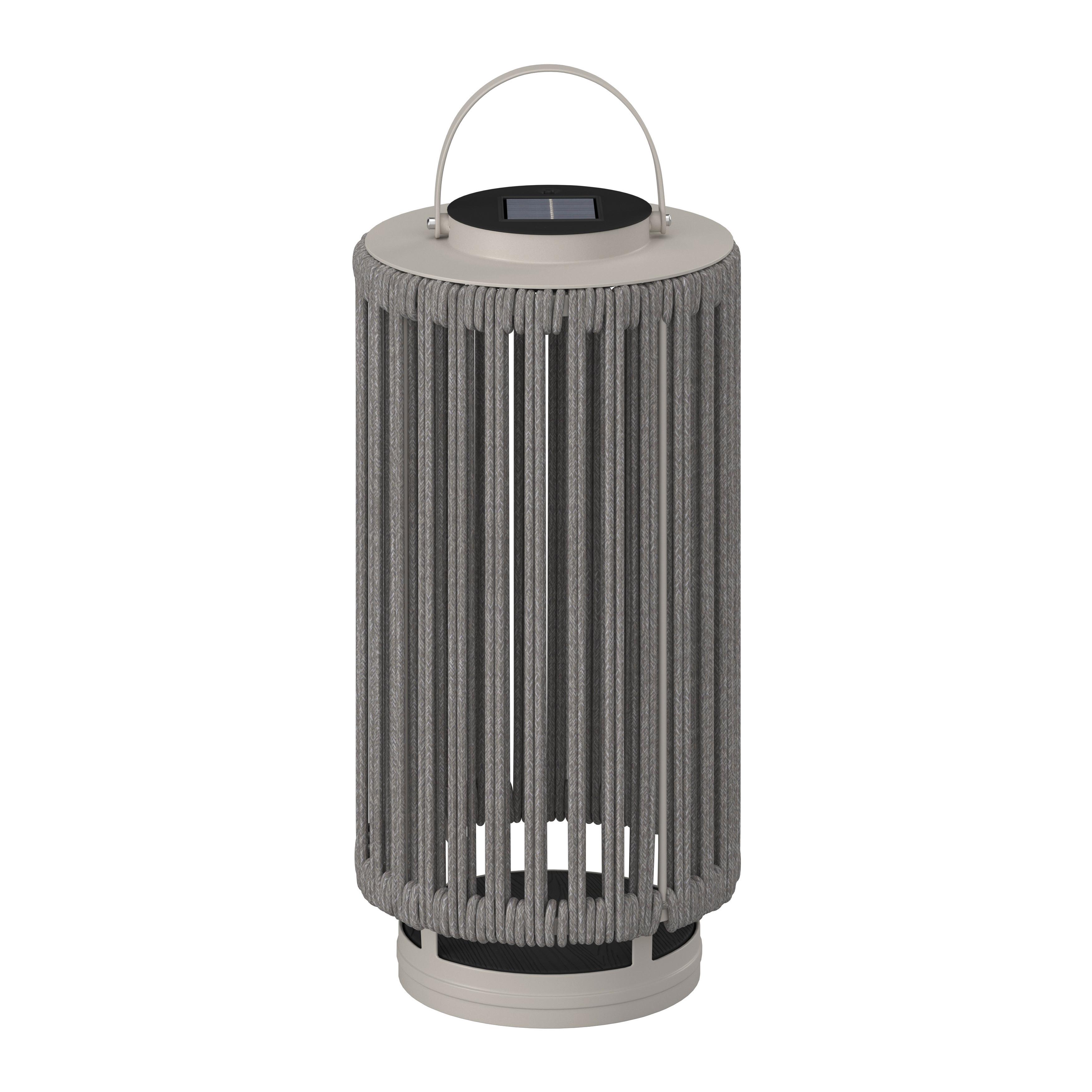 LAMPE SOLAIRE MADONNA - gris clair/blanc, MODERN, métal/textile (22/54/22cm) - Bessagi Garden