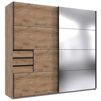 Schwebetürenschrank Saigon ca. 225x210 cm Eiche - Klar/Eichefarben, MODERN, Holzwerkstoff/Metall (225/210/64cm) - P & B