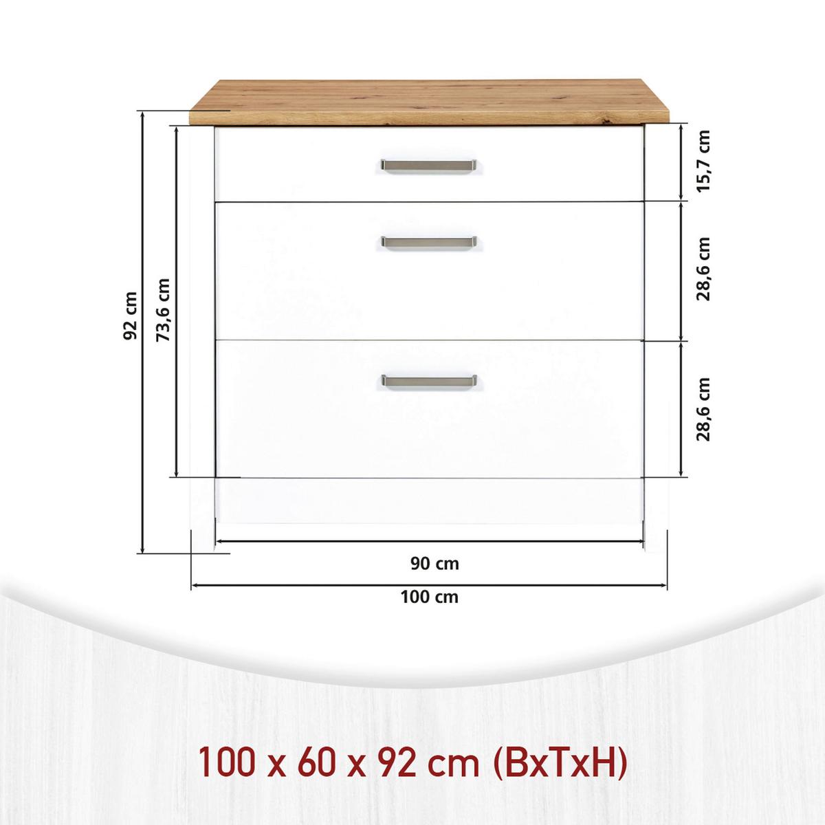 Küchenleerblock Bundle 5-Sorba o. Geräte Weiß - Silberfarben/Weiß, MODERN, Glas/Holzwerkstoff (300cm) - home24