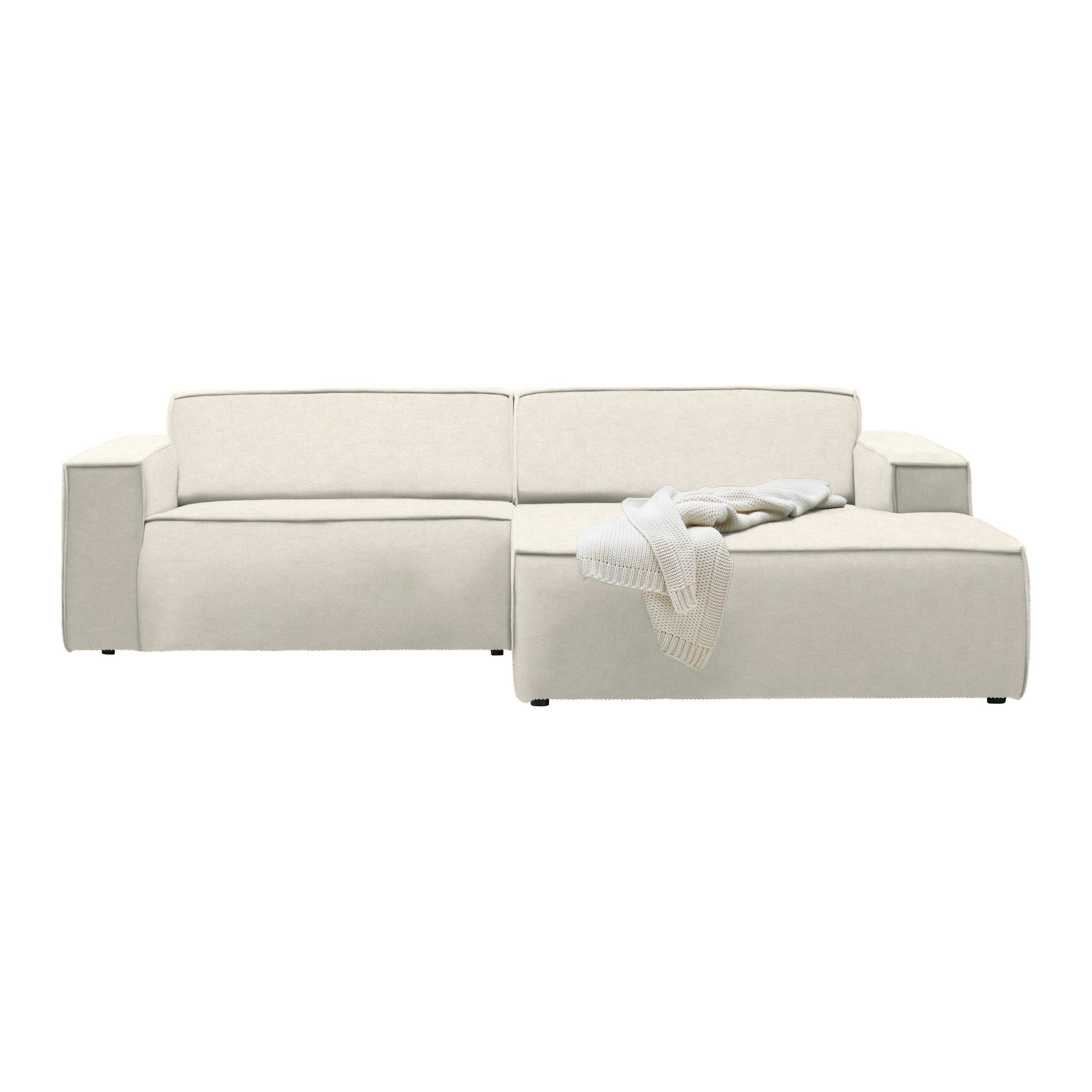 Wohnlandschaft Creme - Creme/Schwarz, Modern, Kunststoff/Textil (265/75/172cm) - Mömax