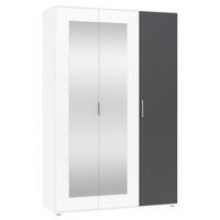 Omara Za Oblačila Jan, Bela, Antracit - barve kroma/bela, Trend, umetna masa/steklo (135/210/52cm)