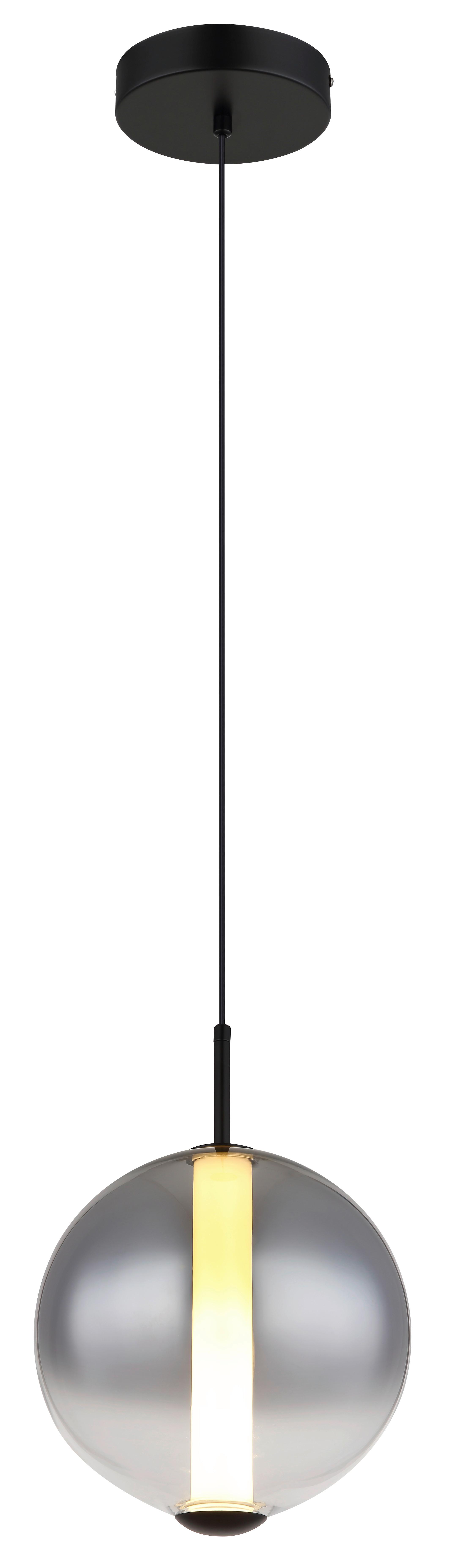 LED-HÄNGELEUCHTE 15798H LACY - Weiss/Schwarz, Konventionell, Glas/Kunststoff (25/120cm) - Globo