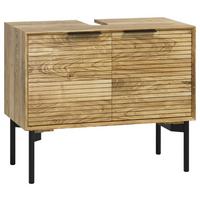 SZAFKA POD UMYWALKĘ FRAME - kolor naturalny/czarny, Natur, metal/drewno (80/66/42cm) - Livetastic