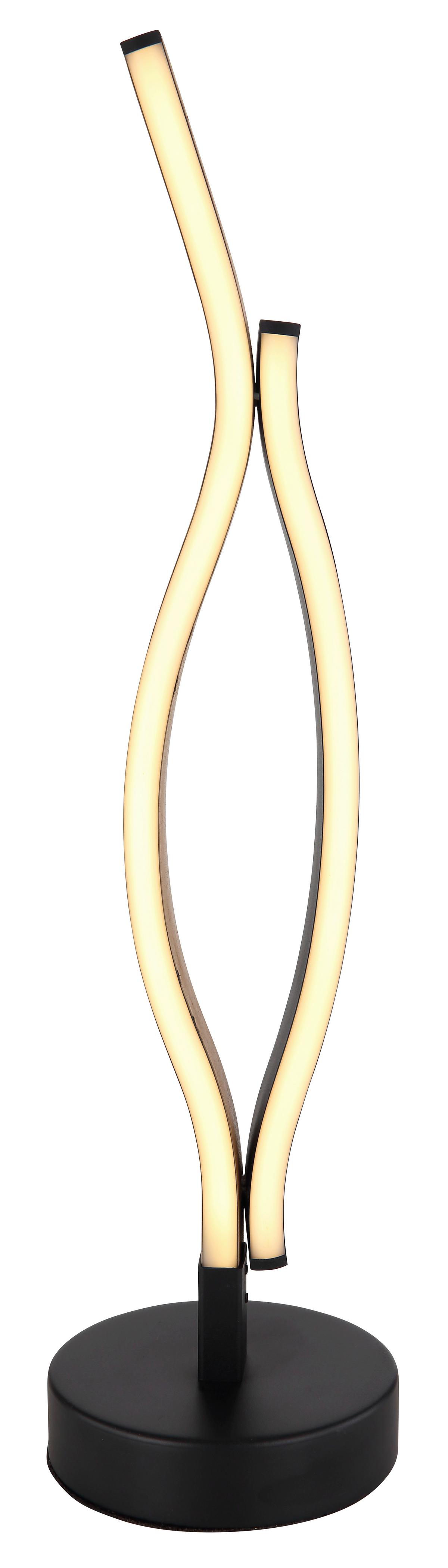 LED-TISCHLEUCHTE 67206TW GERONIMO - Weiss/Dunkelbraun, Natur, Kunststoff/Metall (12/47cm) - Globo