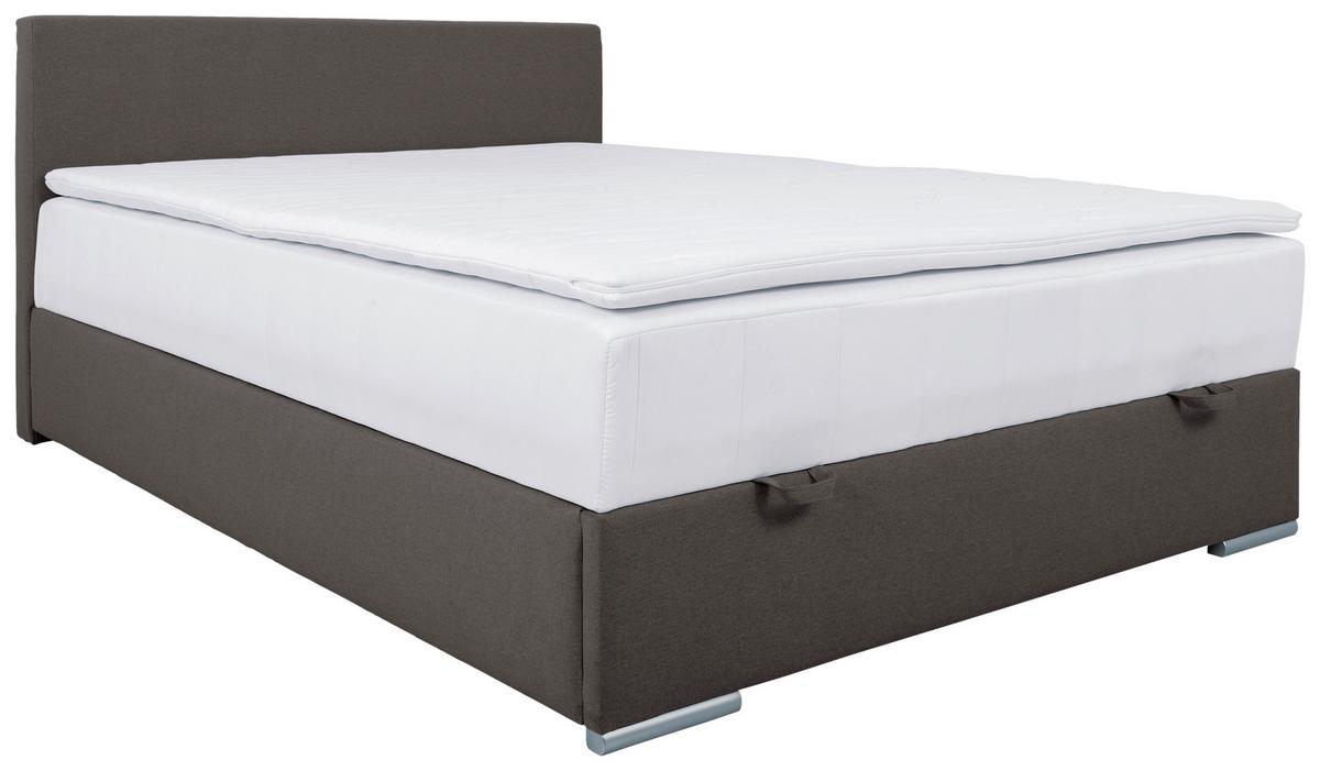 Tapecirani Krevet Cosi - boje kroma/antracit, Konvencionalno, drvo/metal (120/200cm)