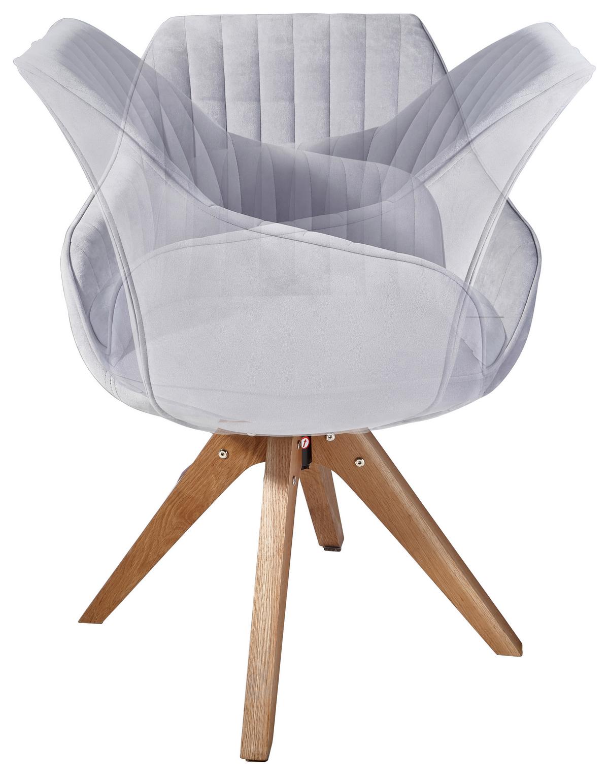 KRZESŁO Z PODŁOKIETNIKAMI CHILL    -HOM IN- - kolor naturalny/jasnoszary, Lifestyle, tkanina/drewno (60/83/65cm) - Hom`in