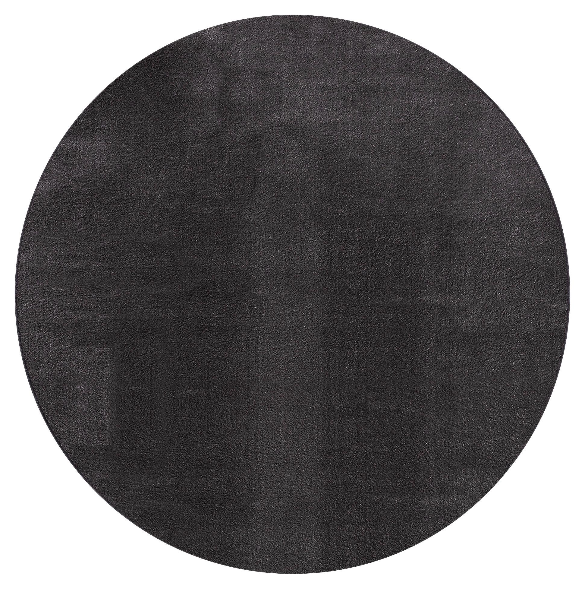 Fellteppich Relax Schwarz ca. 200x200cm - Schwarz, KONVENTIONELL, Textil (200cm) - Novel