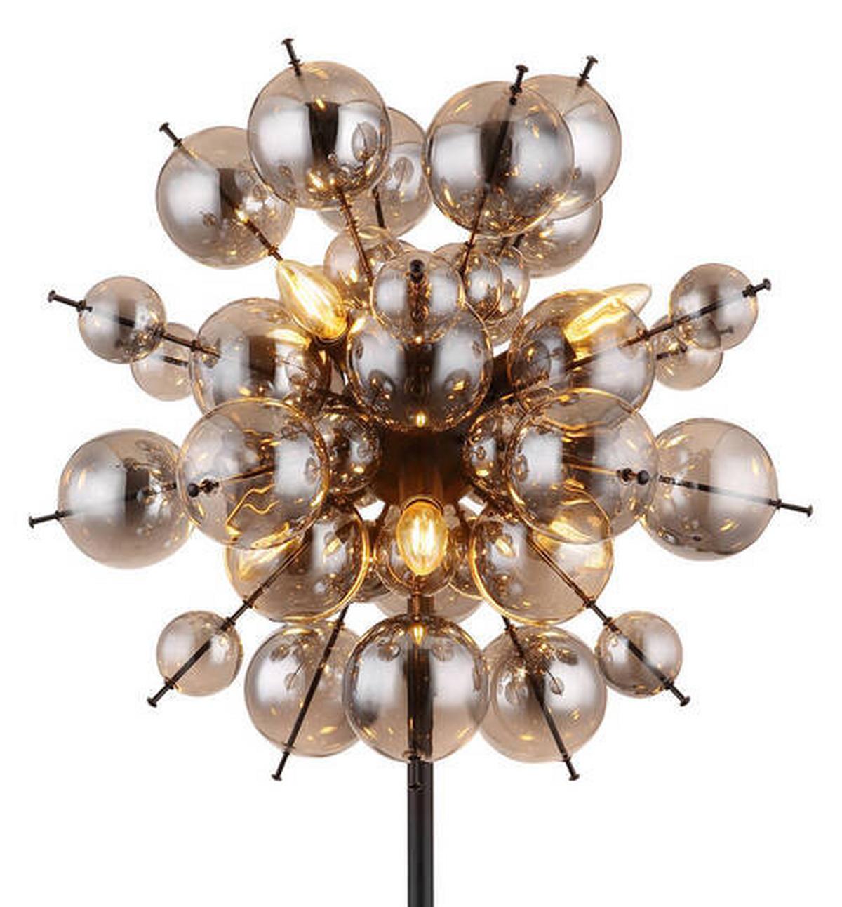 Stehleuchte Udo Schwarz max. 25 Watt - Schwarz, Design, Glas/Metall (55/155cm) - Globo