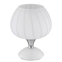 Tischleuchte Maxy Weiß max. 40 Watt - Chromfarben/Weiß, KONVENTIONELL, Glas/Metall (15/20,5cm) - Globo