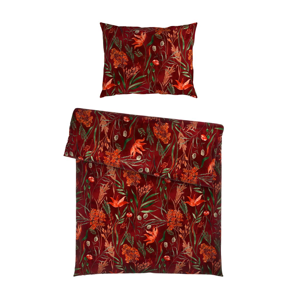 Ágyneműhuzat-garnitúra Pamutszatén Nora - piros, Modern, textil (140/200cm) - Mömax